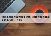拼团小程序开发大概多少钱（拼团小程序开发大概多少钱一个月）